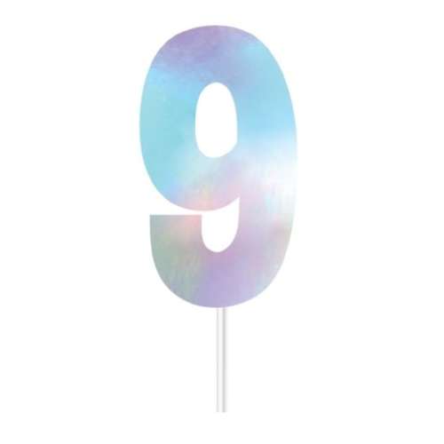 Iridescent Cake Topper - Number 9 - Click Image to Close